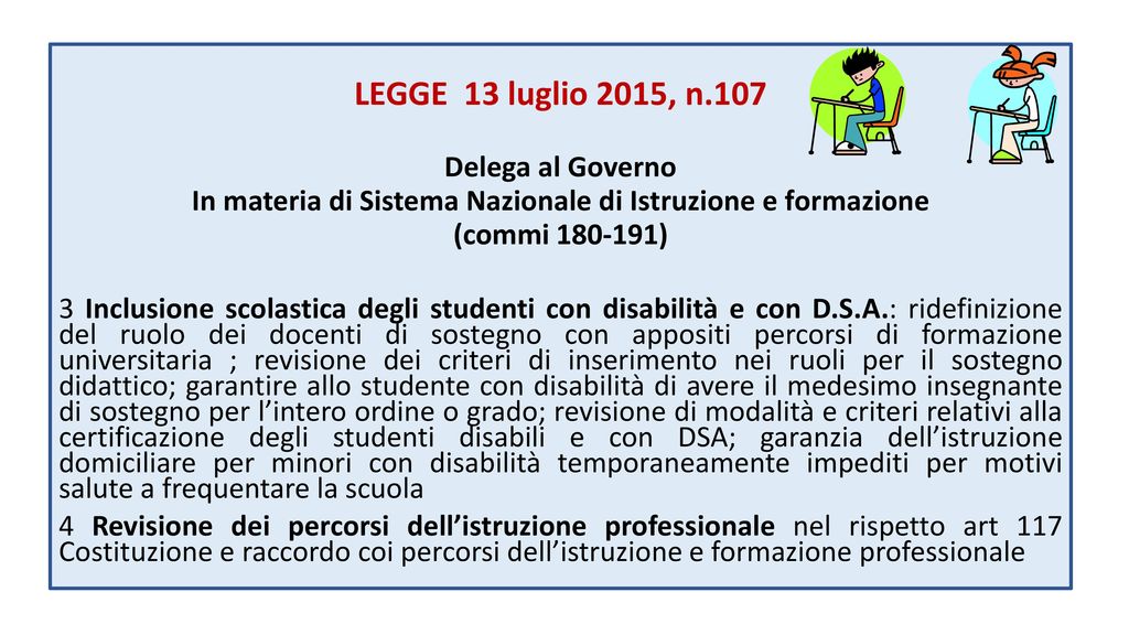 RIFORMA DEL SISTEMA NAZIONALE DI ISTRUZIONE E FORMAZIONE Ppt Scaricare